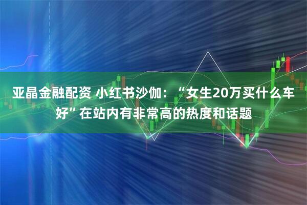 亚晶金融配资 小红书沙伽:“女生20万买什么车好”在站内有非常高的热度和话题